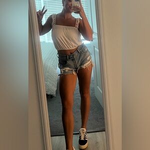 Levi's Distressed Blue Jean Shorts